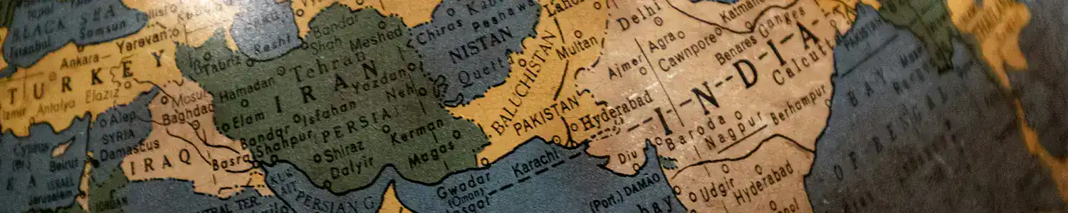 Detailed map of the Middle East region highlighting historical borders and countries.